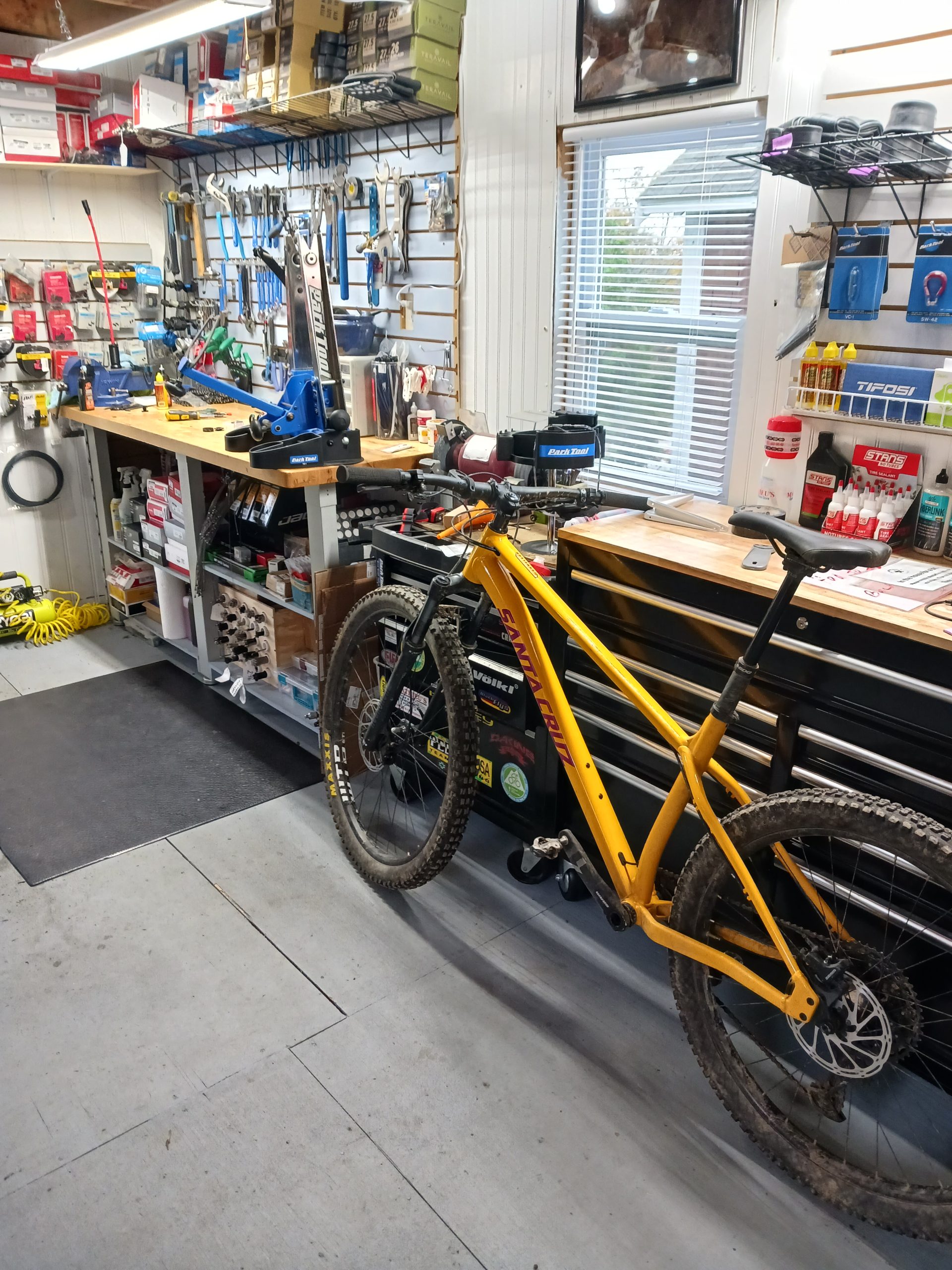 Bicycles inside JW Bicycle Repair