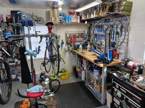 Bicycle assembly and repair work area
